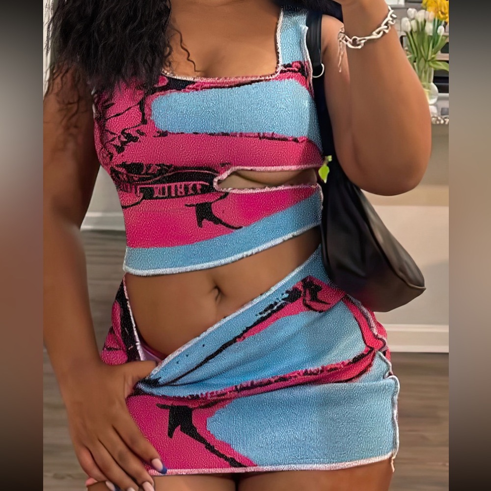 Color Block Sleeveless Pullover Multicolor
Skirt Sets